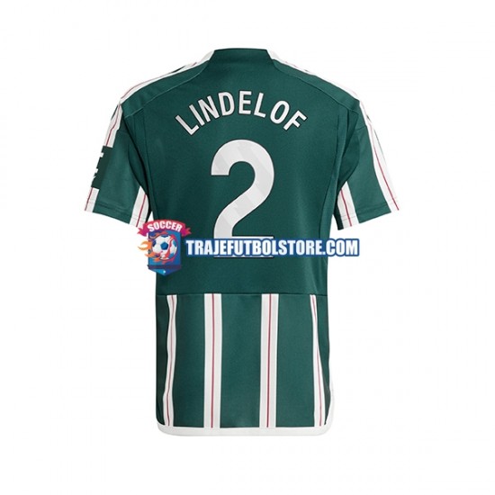 Camiseta 2ª Manchester United Lindelof 2 Hombre 2023-2024 Manga Corta