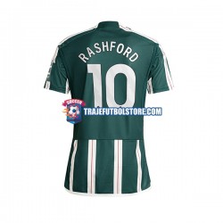 Camiseta 2ª Manchester United Marcus Rashford 10 Hombre 2023-2024 Manga Corta