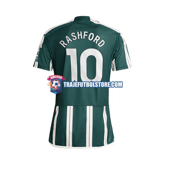 Camiseta 2ª Manchester United Marcus Rashford 10 Hombre 2023-2024 Manga Corta