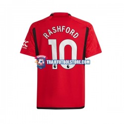 Camiseta 1ª Manchester United Marcus Rashford 10 Hombre 2023-2024 Manga Corta