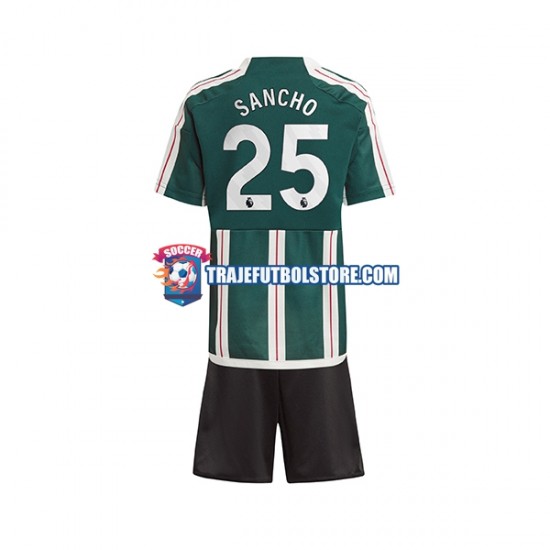 Camiseta 2ª Manchester United Sancho 25 Niño 2023-2024 Manga Corta