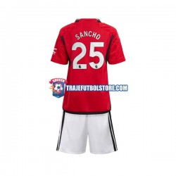 Camiseta 1ª Manchester United Sancho 25 Niño 2023-2024 Manga Corta