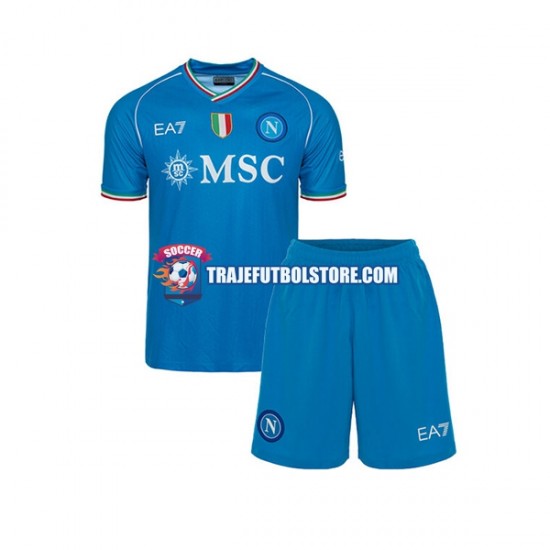 Camiseta 1ª Napoli Niño 2023-2024 Manga Corta