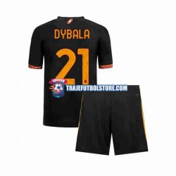 Camiseta 3ª AS Roma Paulo Dybala 21 Niño 2023-2024 Manga Corta