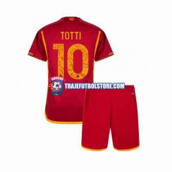 Camiseta 1ª AS Roma Totti 10 Niño 2023-2024 Manga Corta