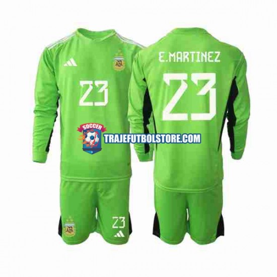 Camiseta 1ª Argentina Emiliano Martinez 23 Portero Niño Copa Mundial 2022 ML