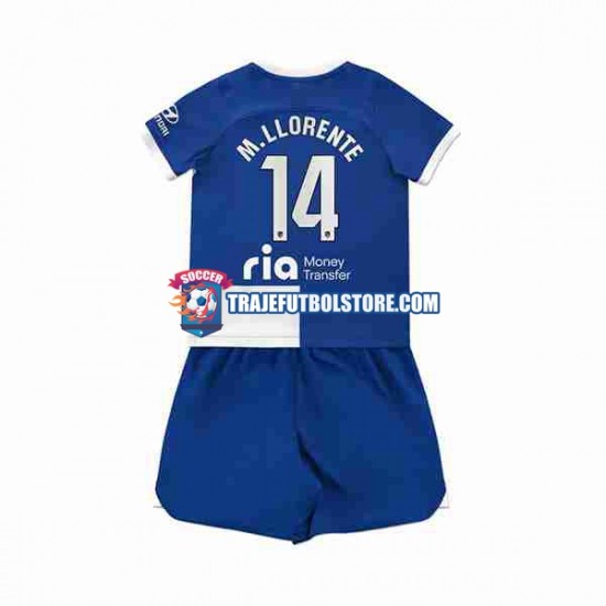 Camiseta 2ª Atlético Madrid 2 Marcos Llorente 14 Niño 2023-2024 Manga Corta