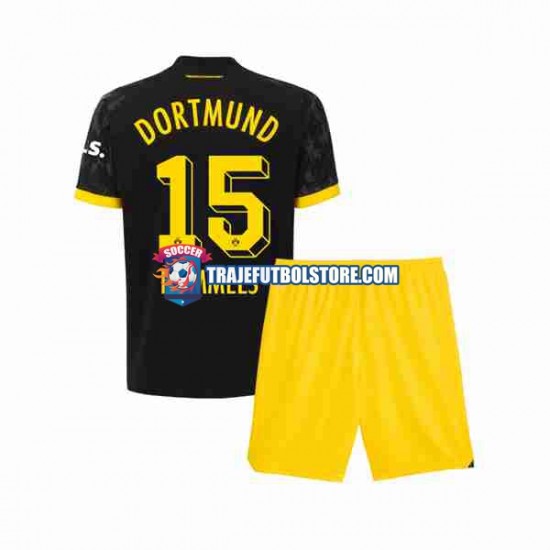 Camiseta 2ª Borussia Dortmund Mats Hummels 15 Niño 2023-2024 Manga Corta