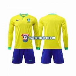 Camiseta 1ª Brasil Niño Copa Mundial 2022 ML