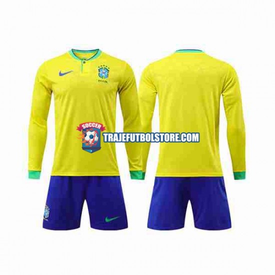 Camiseta 1ª Brasil Niño Copa Mundial 2022 ML