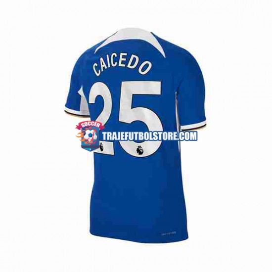 Camiseta 1ª Chelsea Moises Caicedo 25 Hombre 2023-2024 Manga Corta
