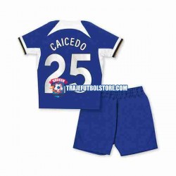 Camiseta 1ª Chelsea Moises Caicedo 25 Niño 2023-2024 Manga Corta