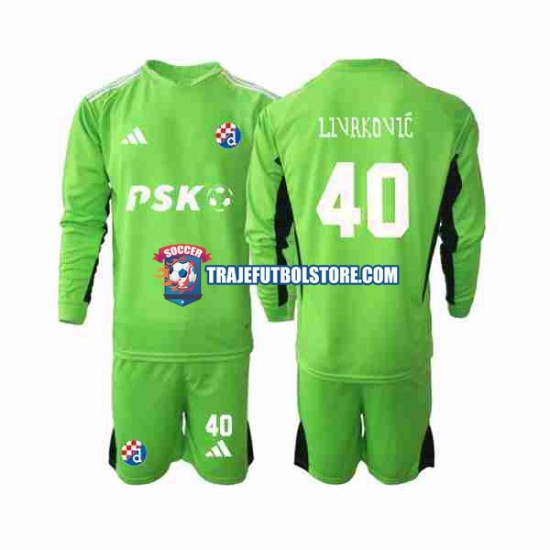 Camiseta 1ª Dinamo Zagreb Livakovic 40 Portero Niño 2023-2024 ML