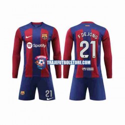 Camiseta 1ª FC Barcelona Frenkie de Jong 21 Niño 2023-2024 ML