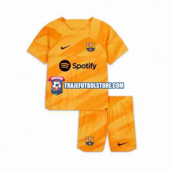 Camiseta 4ª FC Barcelona Portero Niño 2023-2024 Manga Corta