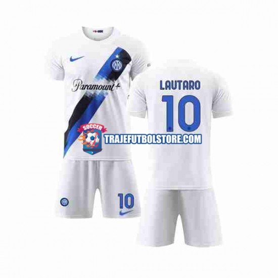 Camiseta 2ª Inter Milan Lautaro Martinez 10 Niño 2023-2024 Manga Corta