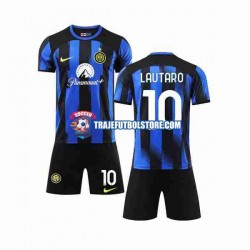 Camiseta 1ª Inter Milan Lautaro Martinez 10 Niño 2023-2024 Manga Corta