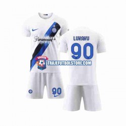Camiseta 2ª Inter Milan Lukaku 90 Niño 2023-2024 Manga Corta