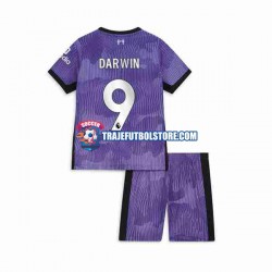 Camiseta 3ª Liverpool Darwin Nunez 9 Niño 2023-2024 Manga Corta