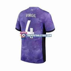 Camiseta 3ª Liverpool Virgil van Dijk 4 Hombre 2023-2024 Manga Corta