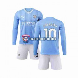 Camiseta 1ª Manchester City Grealish 10 Niño 2023-2024 ML
