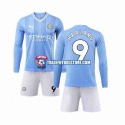 Camiseta 1ª Manchester City Haaland 9 Niño 2023-2024 ML