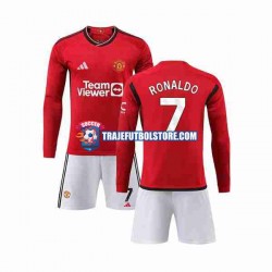 Camiseta 1ª Manchester United Ronaldo 7 Niño 2023-2024 ML
