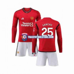 Camiseta 1ª Manchester United Sancho 25 Niño 2023-2024 ML