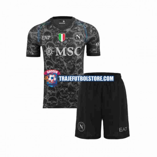 Camiseta 1ª Napoli Halloween Niño 2023-2024 Manga Corta