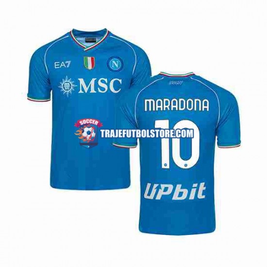 Camiseta 1ª Napoli Maradona 10 Hombre 2023-2024 Manga Corta