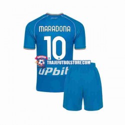 Camiseta 1ª Napoli Maradona 10 Niño 2023-2024 Manga Corta