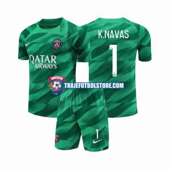 Camiseta 1ª Paris Saint-Germain K.NAVAS 1 Portero Niño 2023-2024 Manga Corta
