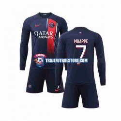 Camiseta 1ª Paris Saint-Germain Mbappé Kylian 7 Niño 2023-2024 ML
