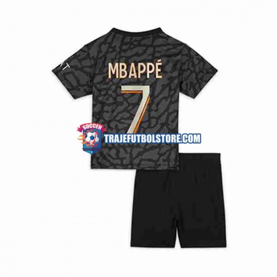 Camiseta 3ª Paris Saint-Germain Mbappé Kylian 7 Niño 2023-2024 Manga Corta