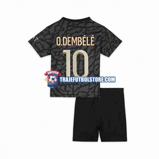 Camiseta 3ª Paris Saint-Germain O.Dembele 10 Niño 2023-2024 Manga Corta