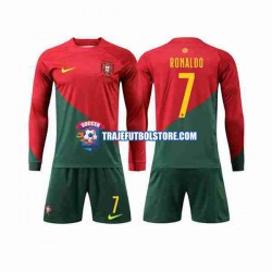 Camiseta 1ª Portugal Ronaldo 7 Niño Copa Mundial 2022 ML