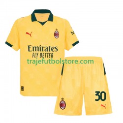 Camiseta 3ª AC Milan Ardon Jashari 30 Niño 2025-2026 Manga Corta