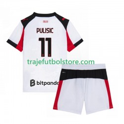 Camiseta 2ª AC Milan Christian Pulisic 11 Niño 2025-2026 Manga Corta