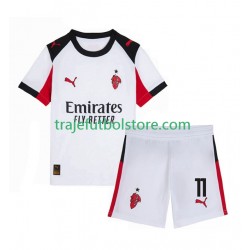 Camiseta 2ª AC Milan Christian Pulisic 11 Niño 2025-2026 Manga Corta