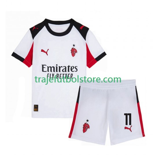 Camiseta 2ª AC Milan Christian Pulisic 11 Niño 2025-2026 Manga Corta
