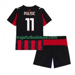 Camiseta 1ª AC Milan Christian Pulisic 11 Niño 2025-2026 Manga Corta