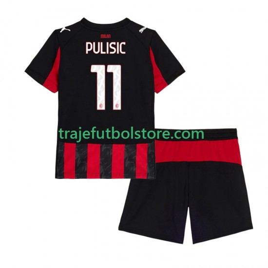 Camiseta 1ª AC Milan Christian Pulisic 11 Niño 2025-2026 Manga Corta