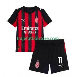 Camiseta 1ª AC Milan Christian Pulisic 11 Niño 2025-2026 Manga Corta
