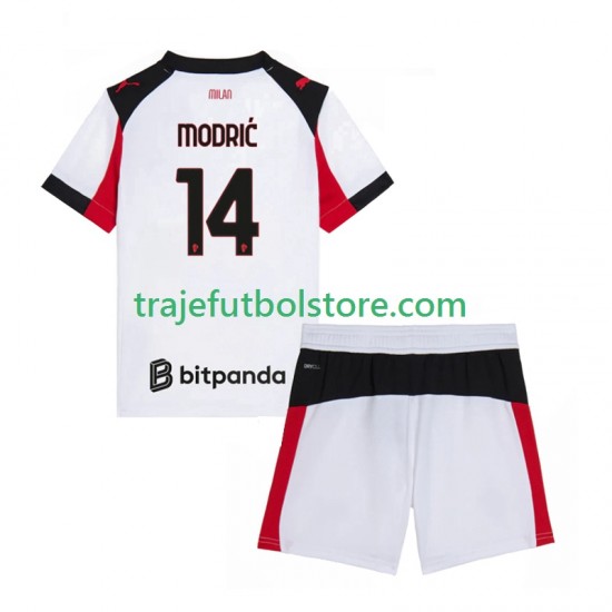 Camiseta 2ª AC Milan Modrić Luca 14 Niño 2025-2026 Manga Corta