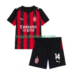 Camiseta 1ª AC Milan Modrić Luca 14 Niño 2025-2026 Manga Corta