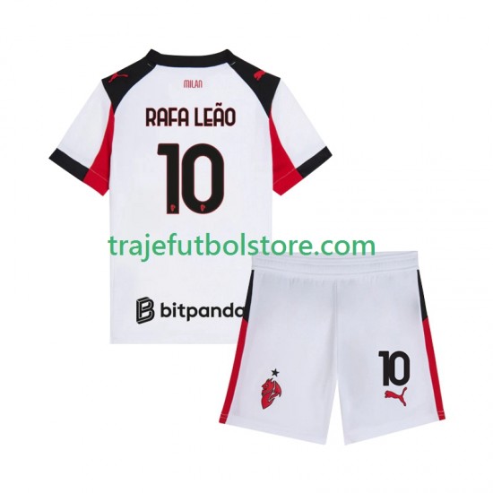 Camiseta 2ª AC Milan Rafael Leao 10 Niño 2025-2026 Manga Corta