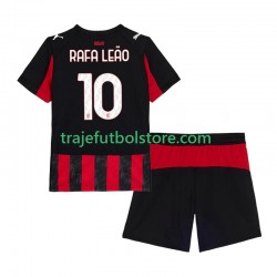 Camiseta 1ª AC Milan Rafael Leao 10 Niño 2025-2026 Manga Corta