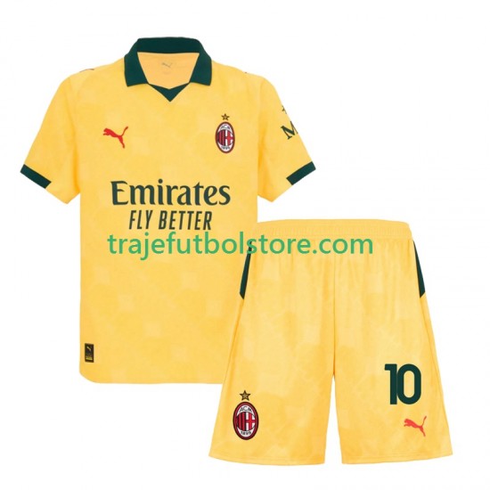 Camiseta 3ª AC Milan Rafael Leao 10 Niño 2025-2026 Manga Corta