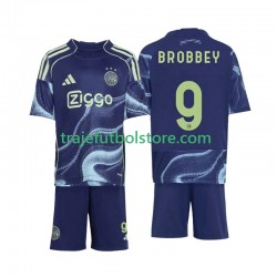 Camiseta 2ª AFC Ajax Brian Brobbey 9 Niño 2025-2026 Manga Corta