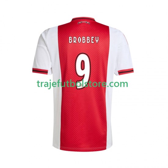 Camiseta 1ª AFC Ajax Brian Brobbey 9 Hombre 2025-2026 Manga Corta